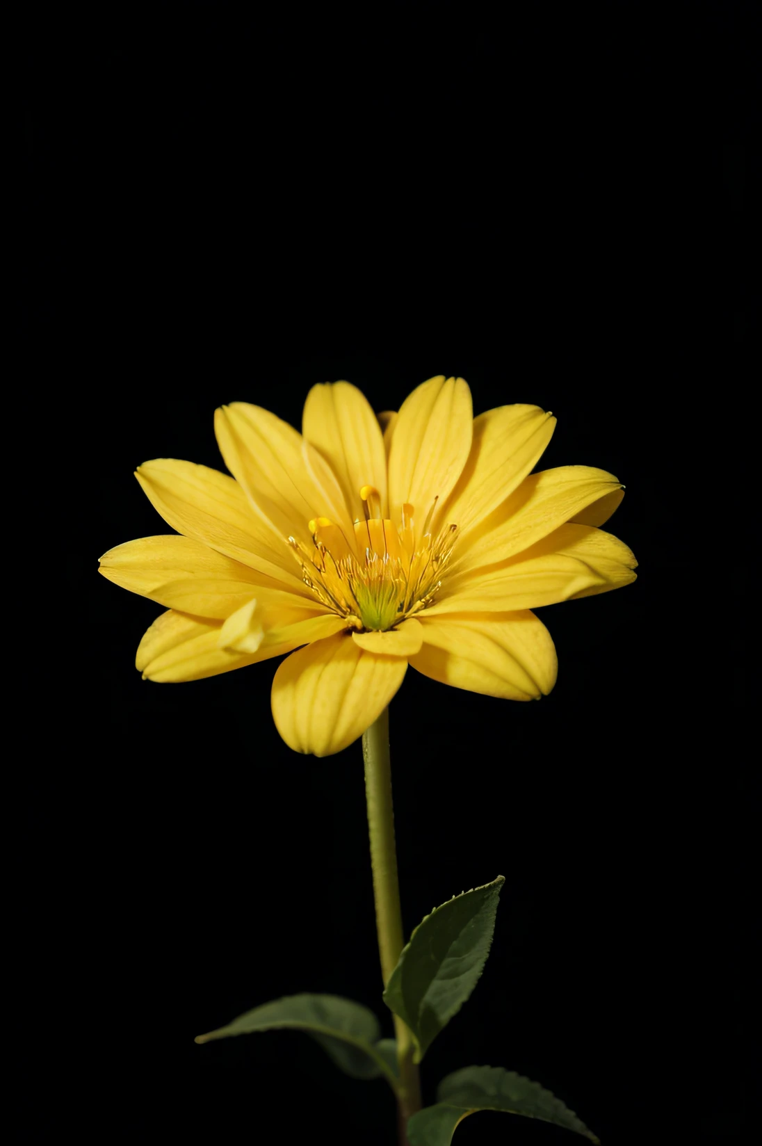 yellow flower in the black dimension