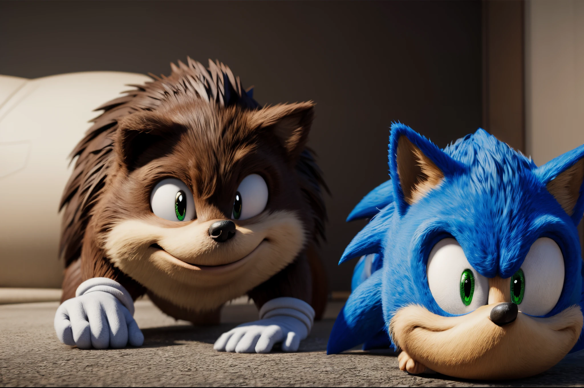 Sonic the hedge and tails are sitting next to each other - SeaArt AI