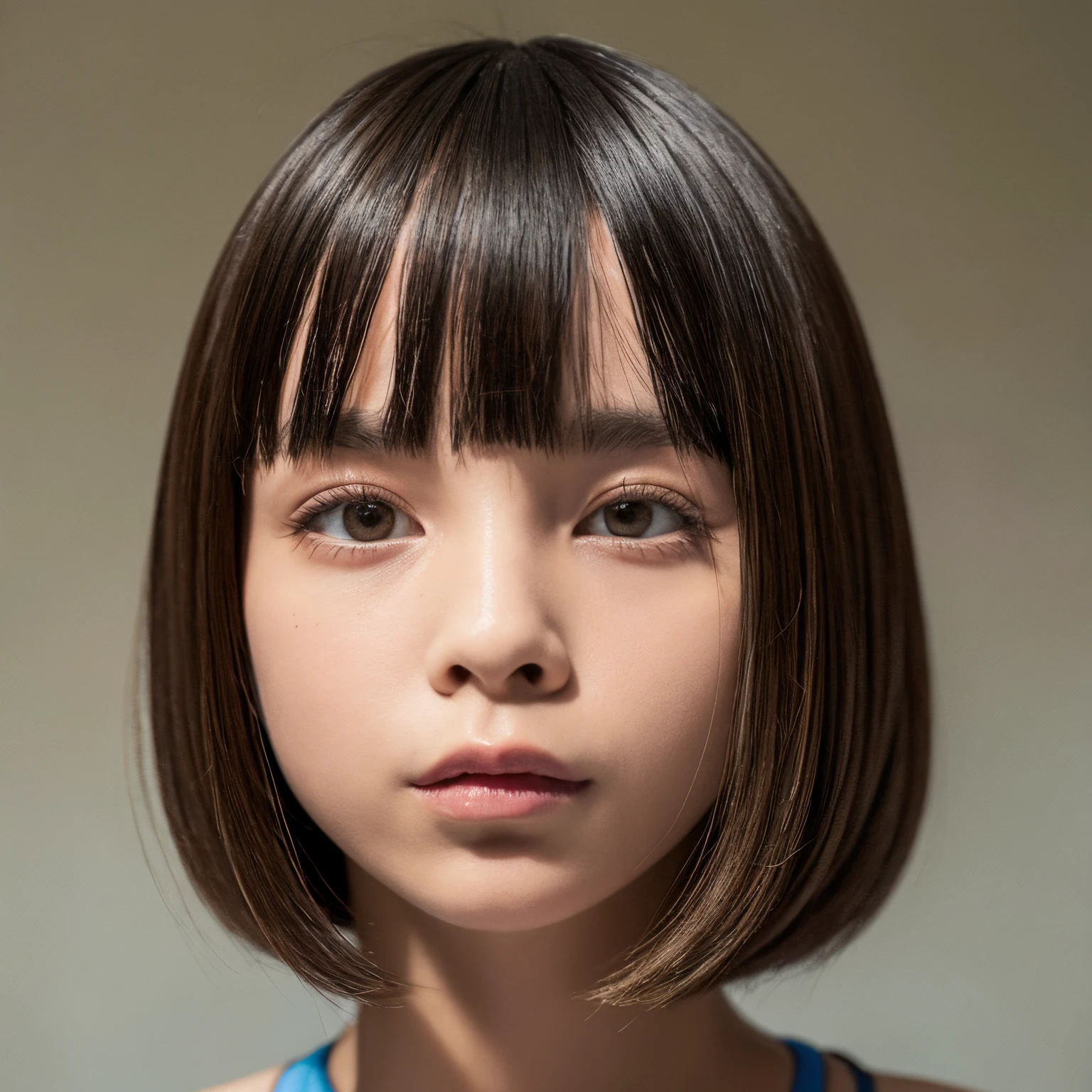 A close up of a young girl with a short haircut - SeaArt AI