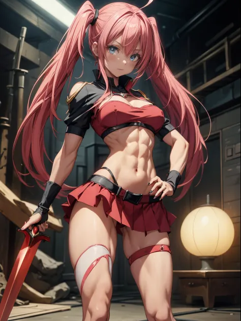 (((1 girl))), (wearing red Santa hat), (Milim Nava of tensei shitara slime), (pink hair twintails), (blue eyes), medium chest, (nails painted black), perfect hands , (((wearing a sexy red Santa Claus outfit with a cute short skirt))), (((full body view))),...
