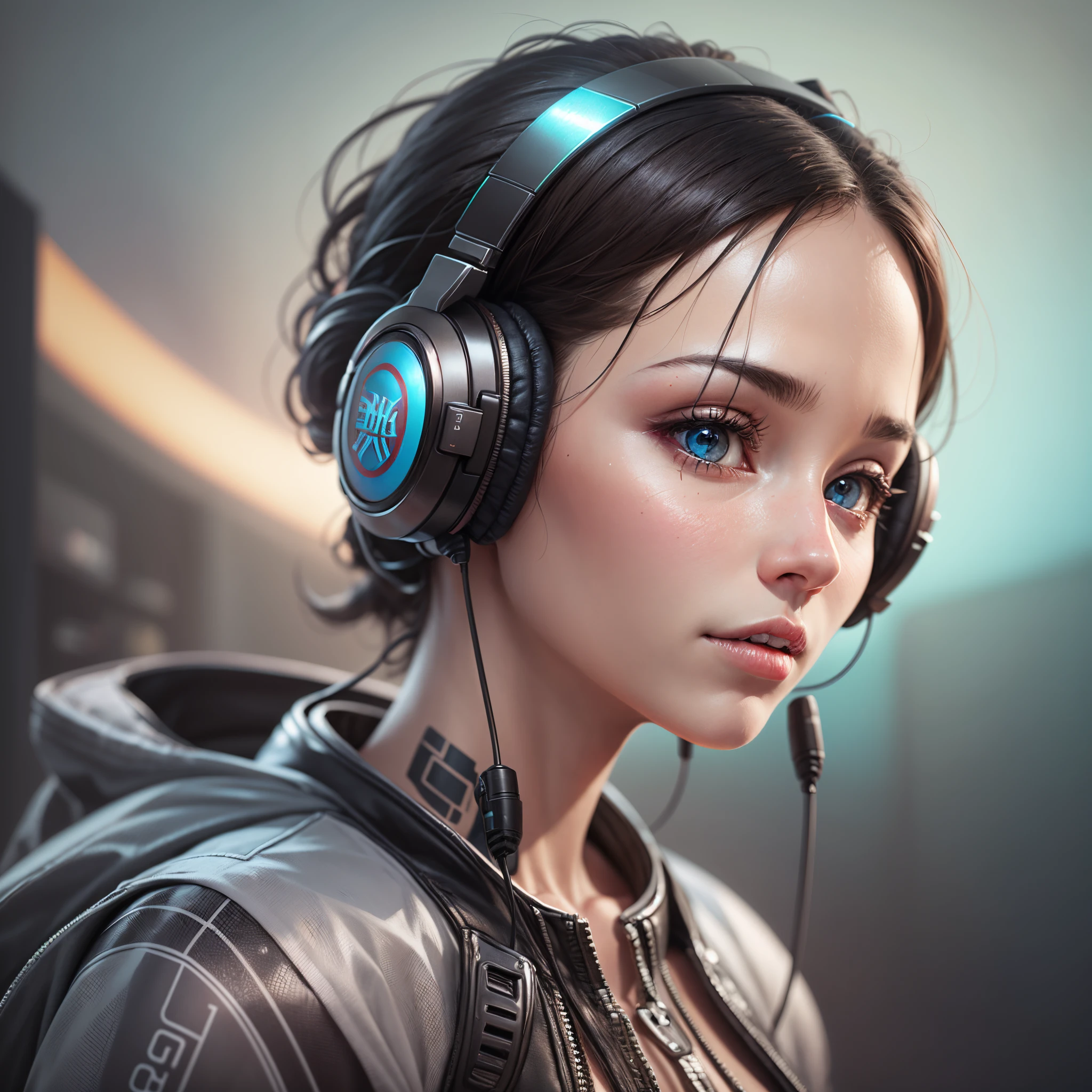 //إنشاء كائن خارج كوكب الأرض, humanoid  👽 face only with a super realistic headset in 4k --auto --s2