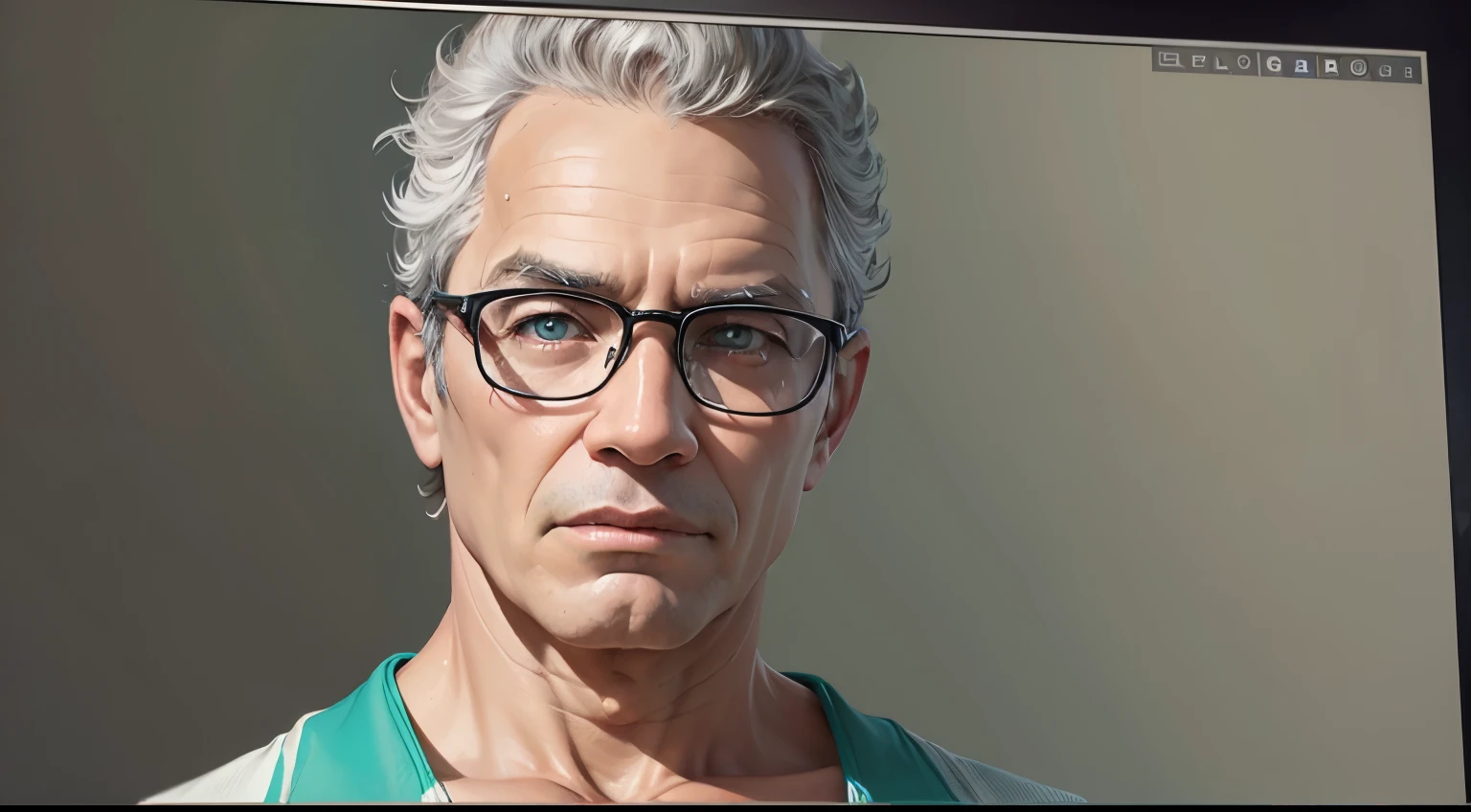 um professor virtual em uma tela, pintura digital, , detalhes intrincados, reference from renowned digital painters, 8K