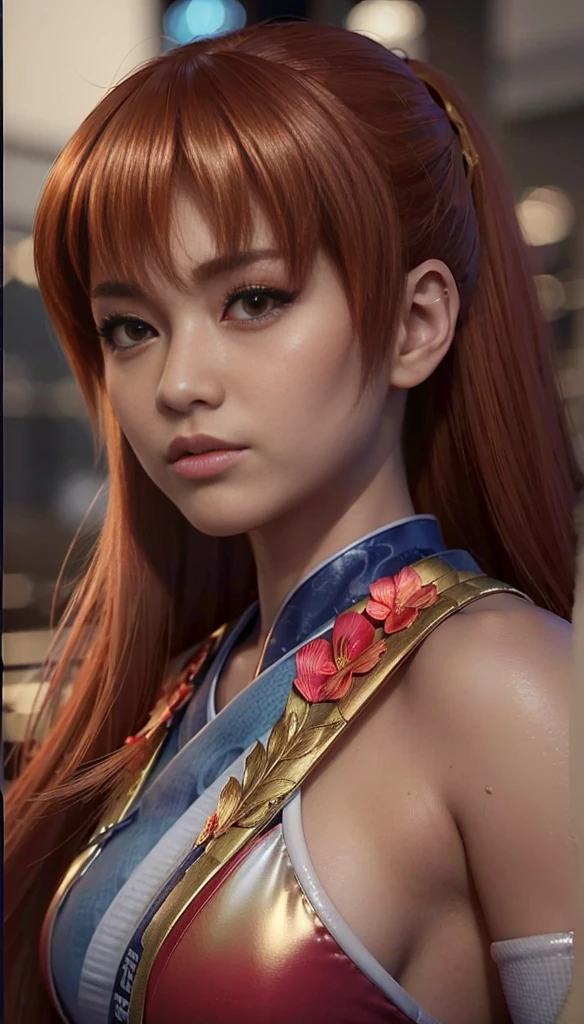 "KASUMI" (best quality,ultra-detalhado,Realistic:1.37), retrato, Detailed eyes and facial features, expression of anger, olhos castanhos, textura de pele delicada e suave, Corpo Perfeito, textura ultra realista,