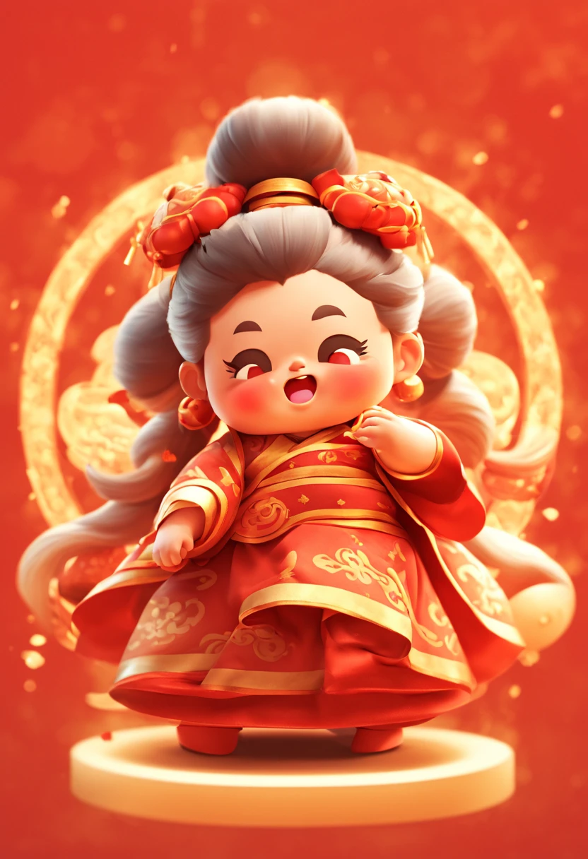 Game character design，(((Vector illustration style)))，(1 chubby child，Wearing the legendary Chinese New Year red costume，Wearing an auspicious gemstone headdresuwa#39;s facial expression  cute and enthusiastic，The eyes are shining，The corners of the mouth are raised), (Fuwa holds a bunch of firecrackeruwa’s hair has two cute little braids，You can tie a red ribbon on the braid), (((The stands up，Chinese Xiangyun cloth shoes: 1.6, Glowing lines or deep red LED light effect))), (whole body: 1.5), (((Chinese New Year elements, Chinese red background, auspicious clouds))), (pov, first-person view, Ghibli-like colours, Luminism, cinematic lighting, UHD, masterpiece, ccurate, anatomically correct, textured skin, super detail, high details, high quality, award winning, best quality, 4k), vivd colour, lively expression, eyes with brightness, Gentle background, styled