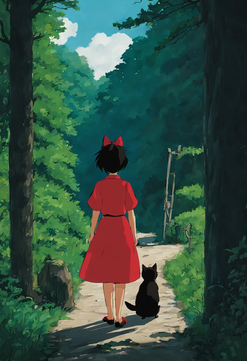 (Minimalismus:1.4), Kiki aus dem Studio Ghibli-Film „Kikis kleiner Lieferservice“, (Beste Qualität zum besten Preis, Meisterstück, Repräsentative Werke, offizielle Kunst, Fachmann, Unity8k-Hintergrundbilder:1.3)