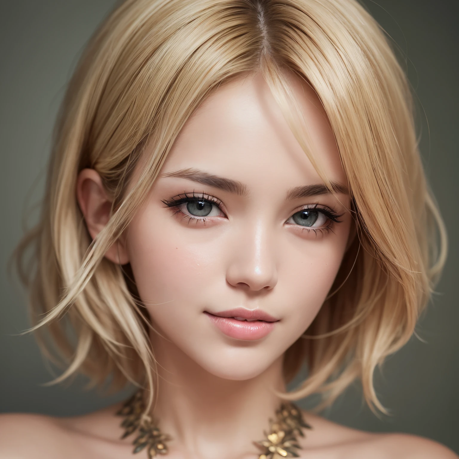 Best-quality, Masterpiece, Ultra-High-Resolution, (Photorealistic:1.4), Raw-Photo, Extremely-Details, Perfect-Anatomy, 1girl, most popular Japanese actress, portrait, grinning, extremely beautiful sexy face, amazingly sexual arousing face, extremely beautiful big black solid circle eyes, extremely beautiful blonde short cut haired, extremely beautiful realistic skins, extremely beautiful lips, extremely beautiful long eyelashes, detailed sexy face, detailed sexual arousing face, detailed eyes, detailed blonde hair, detailed realistic skins, detailed lips, detailed long eyelashes