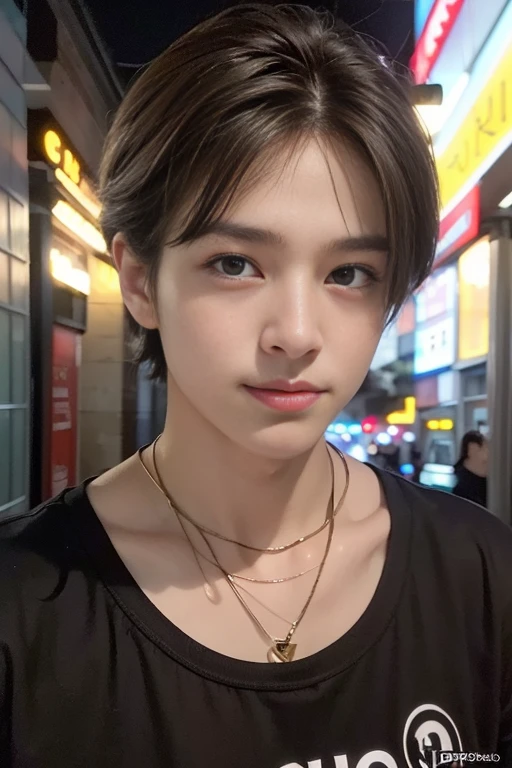 ((Superior Quality、​masterpiece、photos realistic:1.4、in 8K))、Cool Japan people１ male people、25-years old、Beautiful lighting with detailed eyes and face、(wearing a random colored shirt)、(man walking down the city street)、（holding an electric guitar）、super detailing、high detal、hightquality、hight resolution、Get a closer look at the audience、（full bodyesbian）、random facial expression、（Smooth hair）