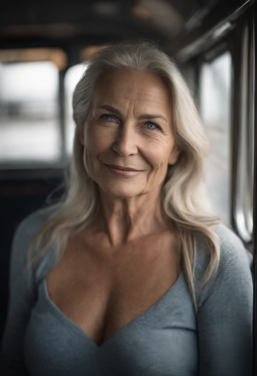 Photograph of a 50yo mature woman, wrinkled skin, wrinkles, beautiful -  SeaArt AI