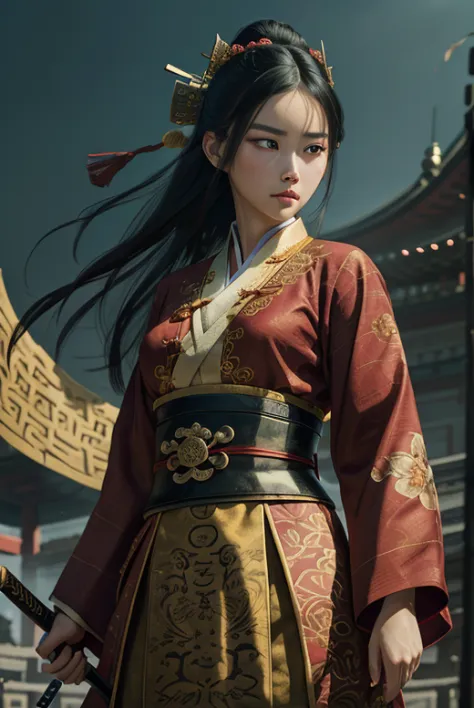 Mulan (from Mulan) ,brave,warrior,beautiful detailed eyes,beautiful detailed lips,extremely detailed eyes and face,longeyelashes...