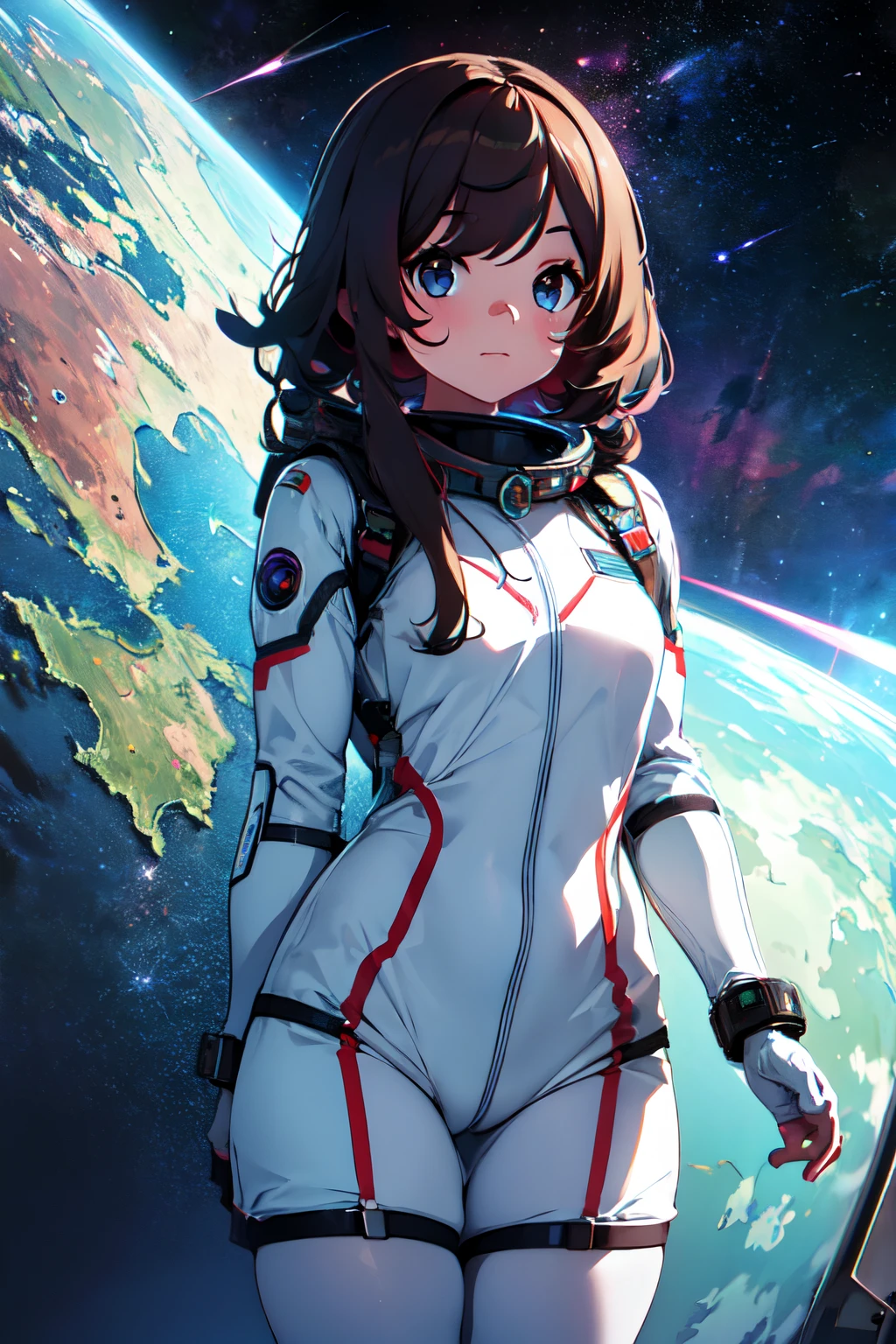 アライグマの女の子, 宇宙服, 宇宙船の内部, 火星の特徴, 未来的な, 4k, 非常に詳細な, 複雑なレンダリング