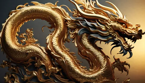 Visually captivating descriptive and detailed depiction of a non-Newtonian fluid and mechanical Chinese dragon。, (((Radiosity rendered in stunning 32K resolution:1.3))),All captured with sharp focus, Unparalleled sharpness and clarity, (((Radiosity rendere...