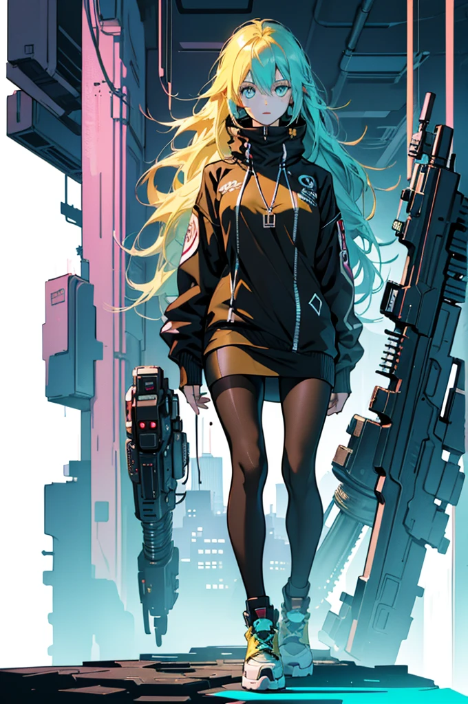 Round image,(masutepiece:1.3), (best qualtiy:1.2), (An ultra-fine illustrations:1.2), (masutepiece), High quality, high detailing,(Solo:1.4),((Round image)),[(White background:1.1)::5],[(Cyberpunk:1):5],[(Game Character Portrait:1.2):5],

{1 girl},{Solo},(((Full body))),{{{only five fingers}}},((yellow))The long-haired((Yellow and (Wiz)),Long hair,Whole body, pantyhose,look at viewr,, aqua eyes, Cyberpunk,