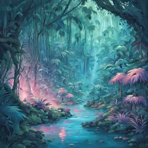 Said to live in huge colonies deep in jungles, although no one has ever returned from there, in pastel art style