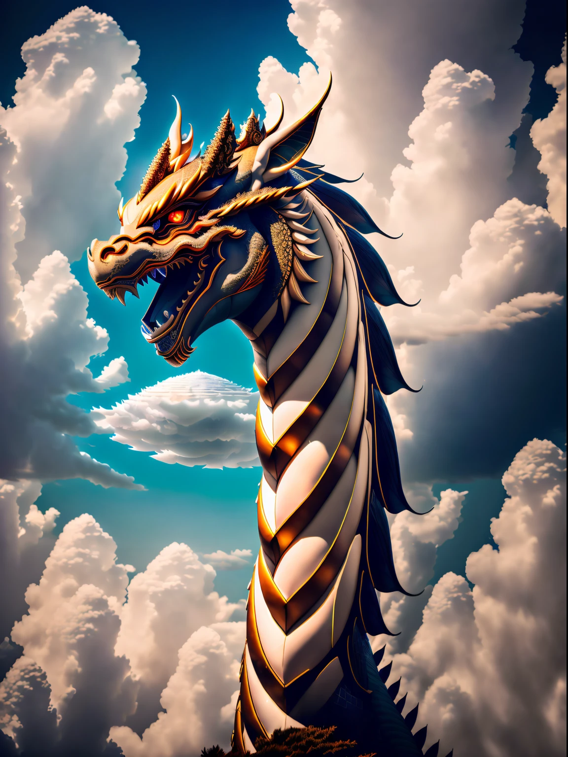 There is a dragon statue in the middle of a field SeaArt AI There is a dragon statue in the middle of a field SeaArt AI
