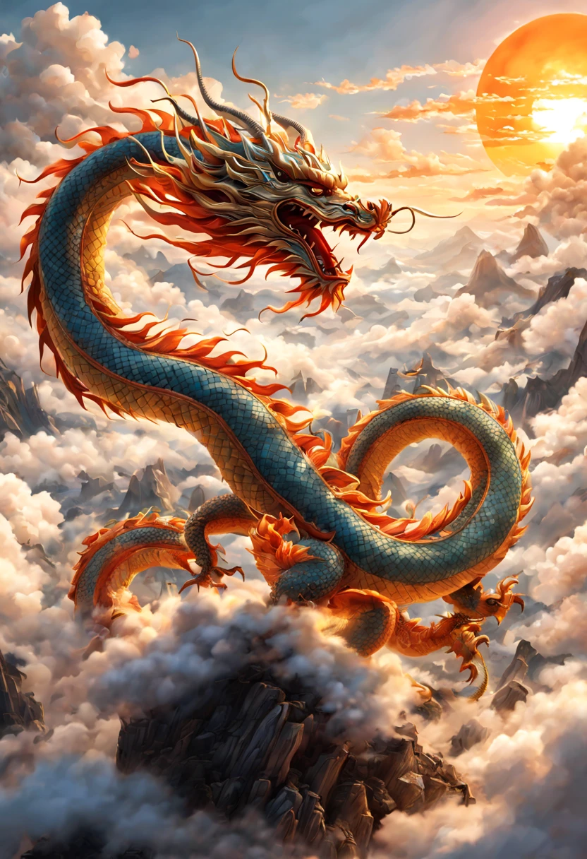 a Chinese dragon cub, lovely and cute, chibi, chinese new year, dynamic pose, enhance, intricate, (best quality, masterpiece, Representative work, official art, Professional, unity 8k wallpaper:1.3)
