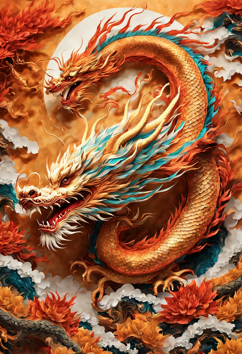 a Chinese dragon cub, lovely and cute, chibi, chinese new year, dynamic pose, enhance, intricate, (best quality, masterpiece, Representative work, official art, Professional, unity 8k wallpaper:1.3)