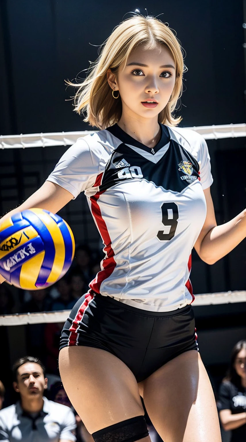 Volleyball Court, (Volleyball uniform:1.5), Volleyball Attack - SeaArt AI