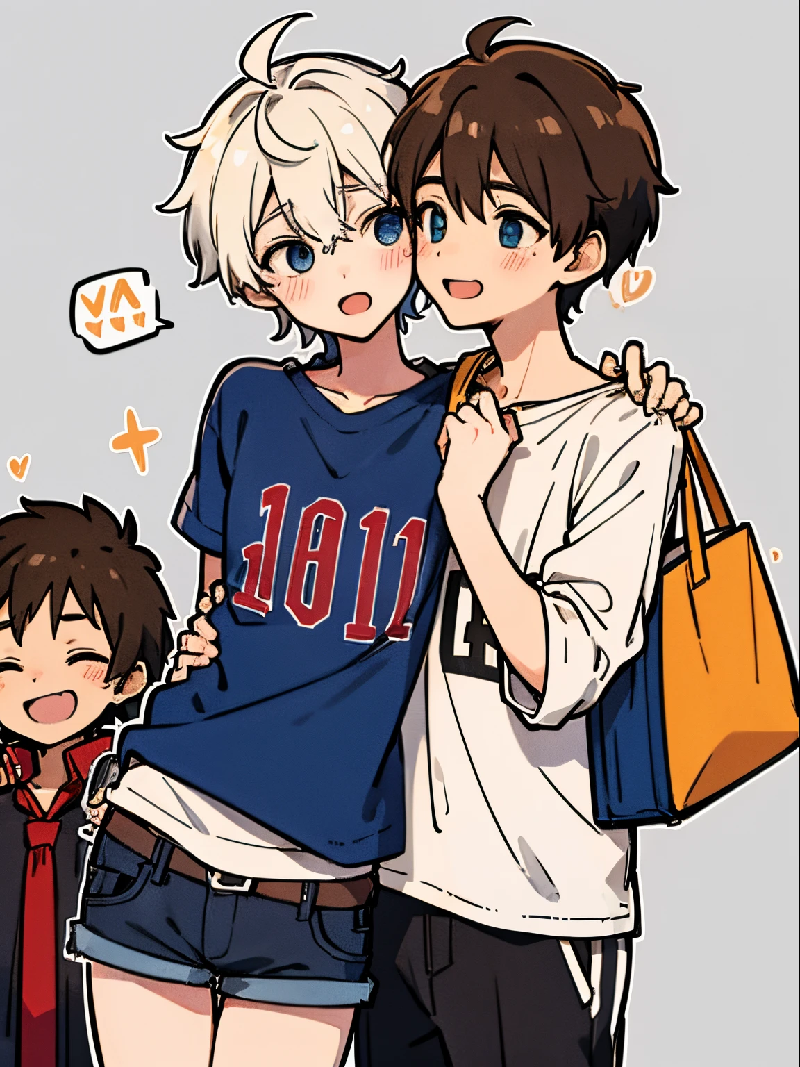 Anime boy and girl with a bag and a boy with a bag - SeaArt AI