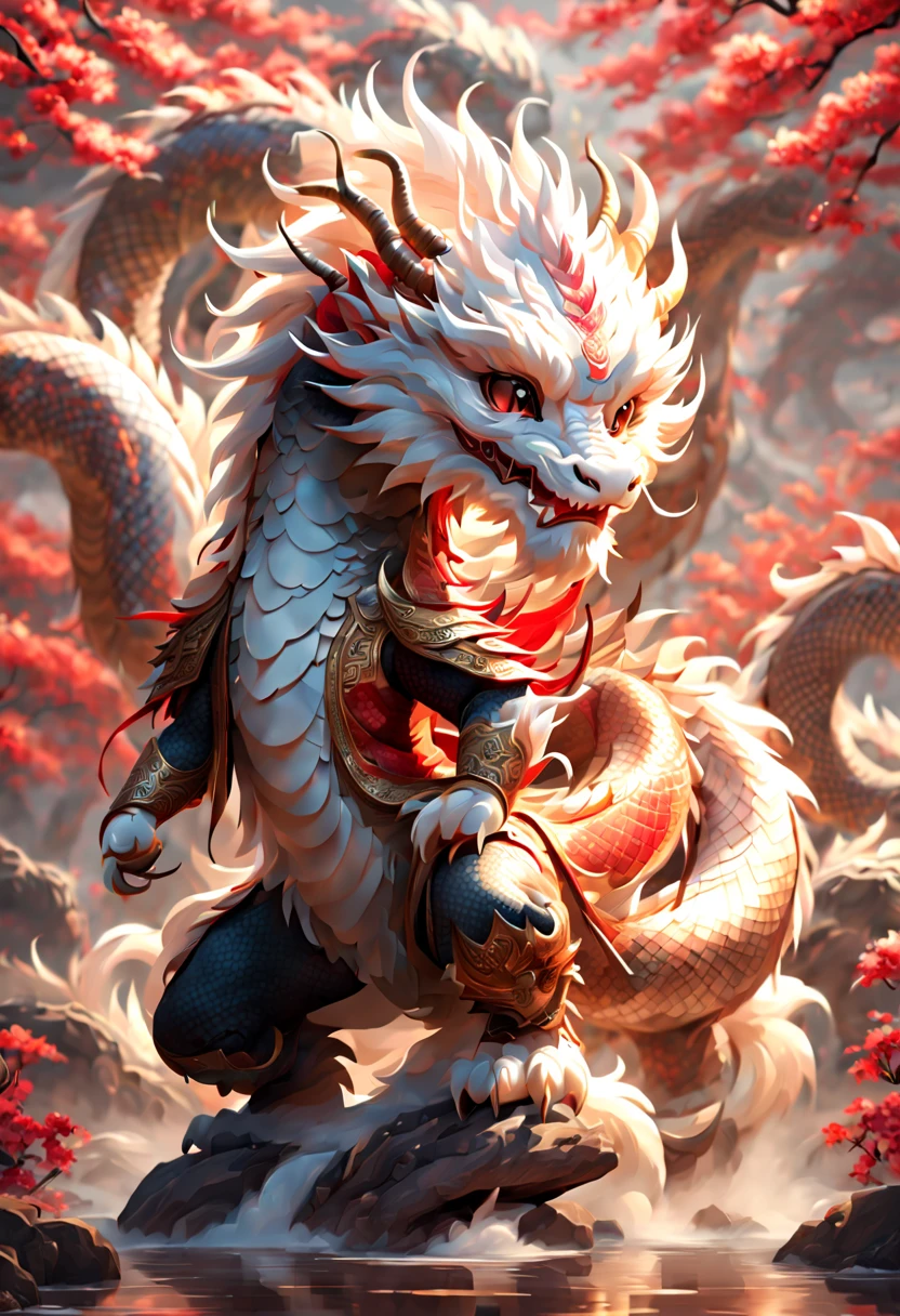 a chinese Dragon cub performing, clothing, enhance, intricate, (best quality, masterpiece, Representative work, official art, Professional, unity 8k wallpaper:1.3)