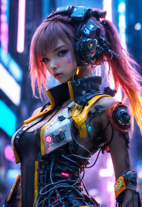 ((extremely delicate and beautiful cybernetic girl)), ((mechanical limb, blood vessels connected to tube, mechanical vertebrae))...