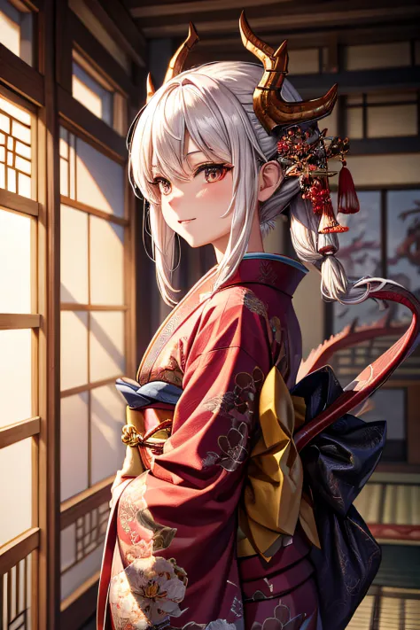 wearing a dragon kimono, Dragon embroidery, shenron,