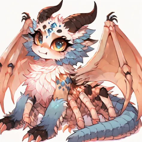Female Dragon.spider element. furryfemale. Compound eyes. anime style.