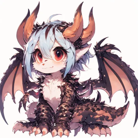 Female Dragon.spider element. Furry woman. Compound. Anime style.