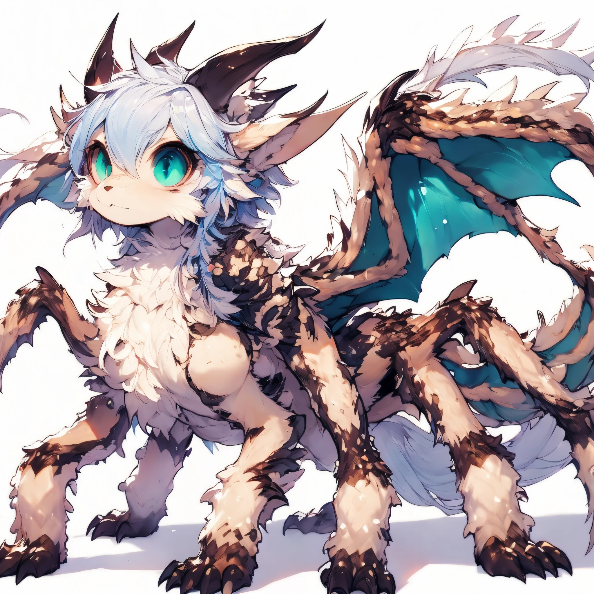 Female Dragon.spider element. Furry woman. Compound. Anime style.