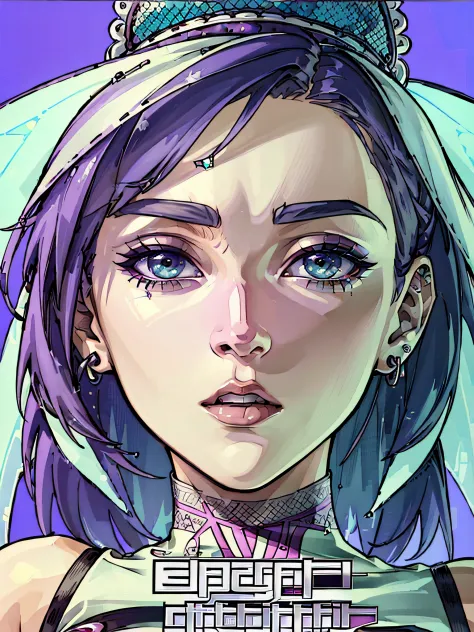 (((GTA style:1.3))), (Illustration of a punk girl bride with intricate details:1.3), (((GTA style fairy skin:1.2))), A shining wind blows through with flowers, Beautiful eyes with fine gradation, Symmetrical eyes, eyes with big highlights, Heterochromia, b...