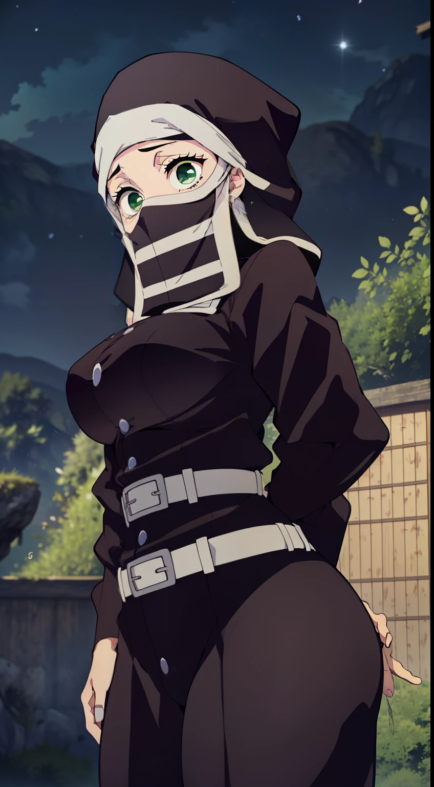 Anime girl with a hood on and a hood over her head - SeaArt AI