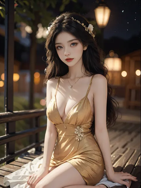 Glitter bead dress11,fashi-girl, red lips, mature female, makeup, Big eyes, Pretty eyes, ((full body)), ((Random shooting angles)), (best quality, masterpiece:1.2), ultra-detailed, (realistic:1.37), beautiful, youthful, glamorous model with (detailed eyes,...