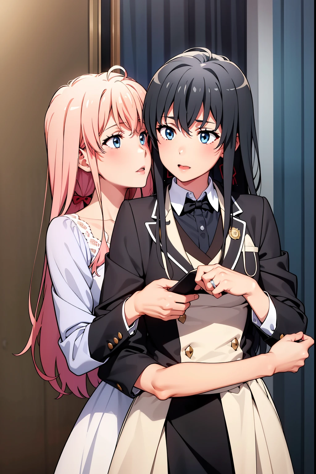 2girls, yuri, Yukinoshita Yukino, Yuigahama Yui ,Yukino in tuxedo ...