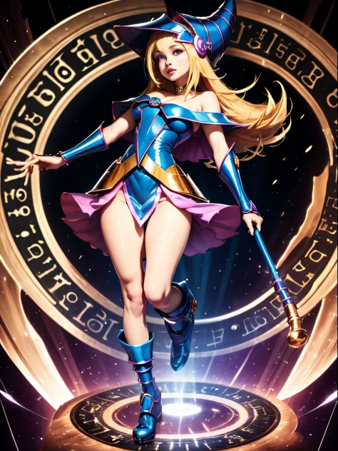 ultra-detailed, extremely detailed, masterpiece, highest quality, best quality, absurdres, highres, dark magician girl, (1girl:1...