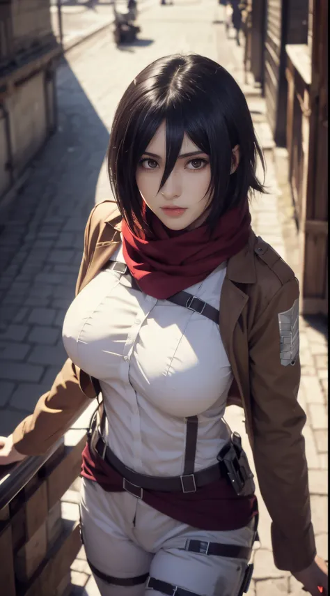 Photography capturing Mikasa, a fierce and determined warrior from the ...