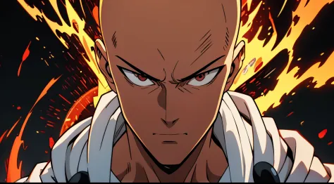 get ready for a visual feast with saitama's full-body portrait, his gentle relaxed face, handsome face, and piercing red eyes. w...