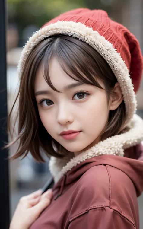 Cute 21 years old Japan、Shops、shopping、Super Detail Face、Eye of Detail、二重まぶた、beautiful thin nose、foco nítido:1.2、prety woman:1.4、(light brown hair,short-haired、),fair white skin、top-quality、​masterpiece、超A high resolution、(Photorealsitic:1.4)、Highly detail...