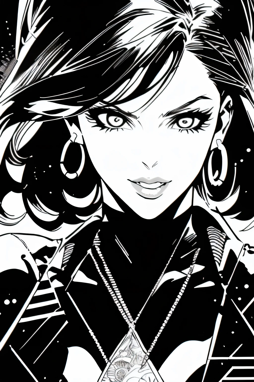 Jimenez&#39;s black and white drawing,Steranko, 1girl in,Adorable,extremely detailed eye,extra detailed face,very detail hair,8K,resolution,