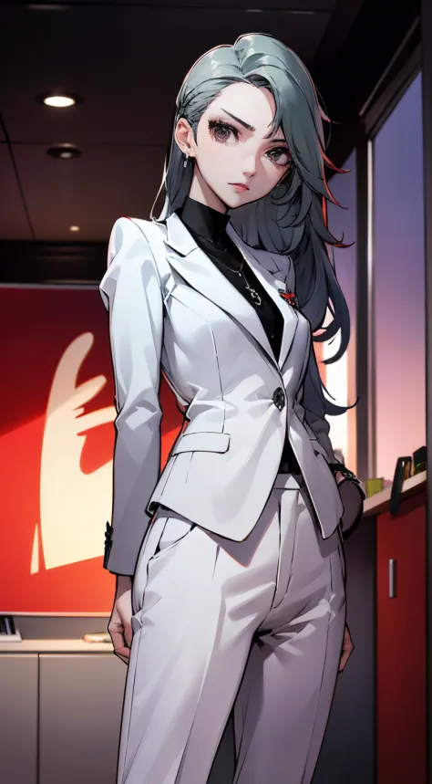 4K ultra high resolution image, Sae serious look, in office, wearing formal clothes, brighter scene