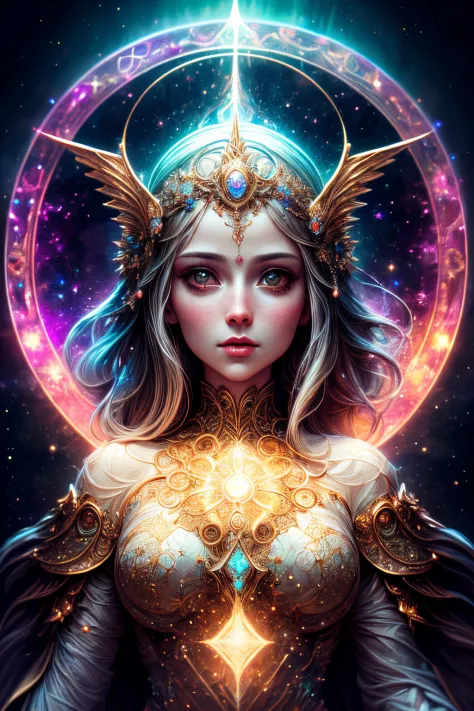 ((best quality)), ((masterpiece)), ((realistic)), portrait,
1girl, celestial, deity, goddess, light particles, halo, looking at ...