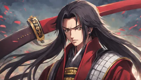 Young military commander Oda Nobunaga,Beautiful Boys,up of face,Anime style,Best Quality,