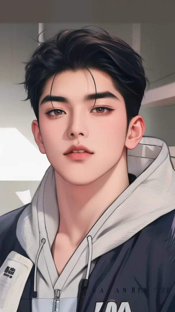 Un primer plano de una persona con una sudadera con capucha y una sudadera con capucha, Anime hombre guapo, Chico guapo en el arte de Demon Slayer, Manhwa, inspirado por Zhang Han, Estilo anime masculino, inspirado por Bian Shoumin, delicate androgynous pr...