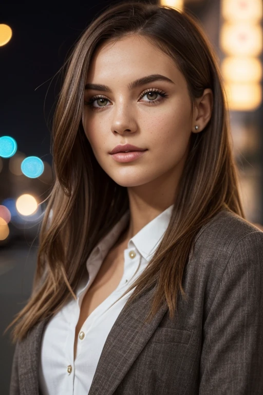 (close-up editorial photo of 20 yo woman, ginger hair, slim American sweetheart), (freckles:0.8), (lips parted), realistic green eyes, POV, realistic, film grain, 25mm, f/1.2, dof, bokeh, beautiful symmetrical face, perfect sparkling eyes, well defined pupils, high contrast eyes, ultra detailed skin, skin pores, vellus hair, fabric stitching, fabric texture, wood grain, stone texture, finely detailed featureackground new york city at night))