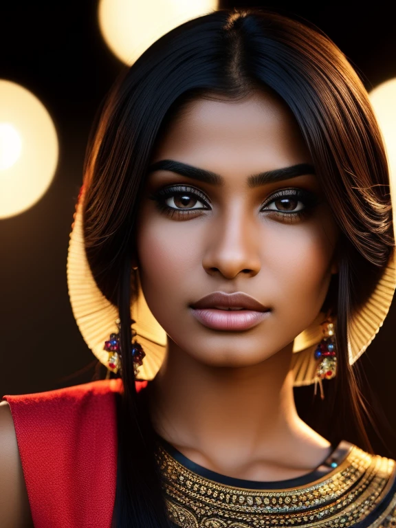 Tamil girl with phoenix wings, (((blue eyes))), look at viewer, eyes symmetry, face symmetry, UHD, 64K, masterpiece, high quality, intricate detailing, vibrant colors, photo realistic, photorealism, (ultra detailed:1.6 face & eyes & nose & ears & lips & hands & fingers & legs & anatomy & body parts), (wearing:1.6 a black saree), full body shot from bottom