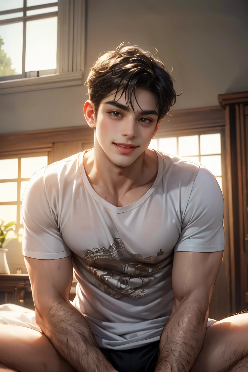 A Close Up Of A Man Sitting On A Bed With His Hands On His Knees a-close-up-of-a-man-sitting-on-a-bed-with-his-hands-on-his-knees