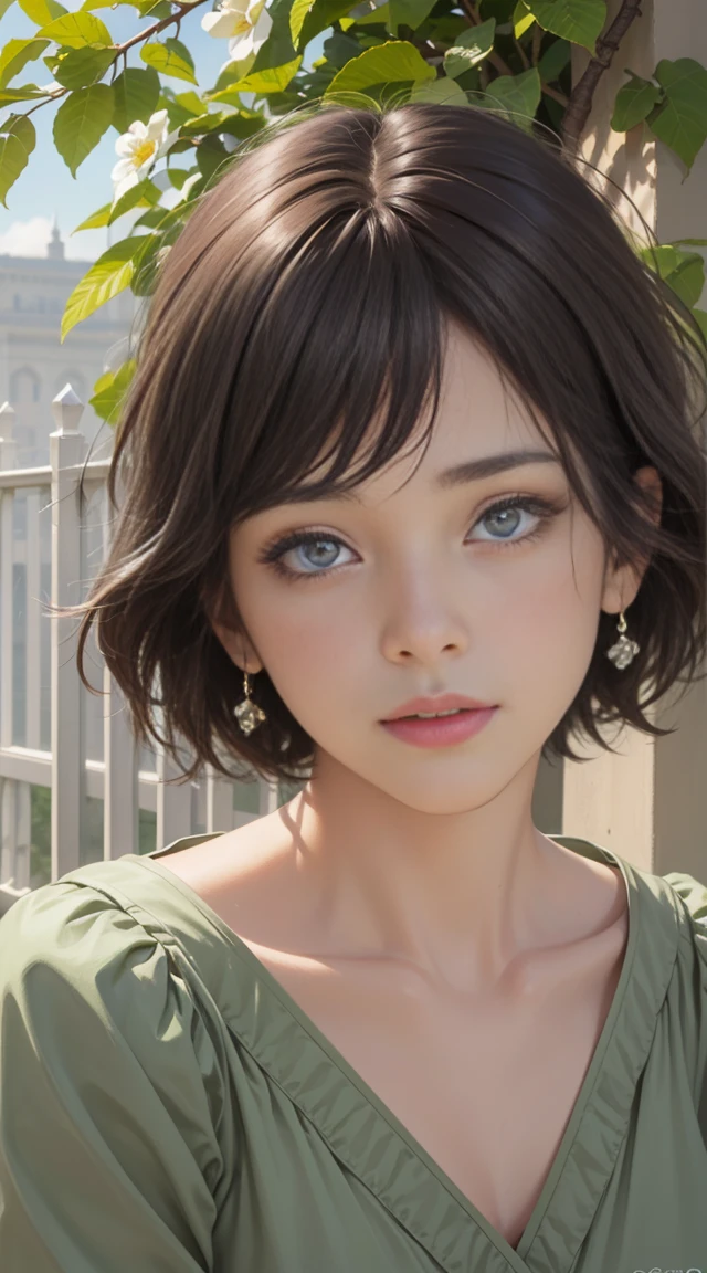 (best quality,4k,8k,highres,masterpiece:1.2),ultra-detailed,(realistic,photorealistic,photo-realistic:1.37),a woman in a garden,beautiful detailed eyes,beautiful detailed lips,extremely detailed hair,longeyelashes,soft expression,flowing dress,graceful pose,golden sunlight,gentle breeze,flowers in bloom,lush greenery,vibrant colors,pastel color palette,subtle shadows,impressionist style