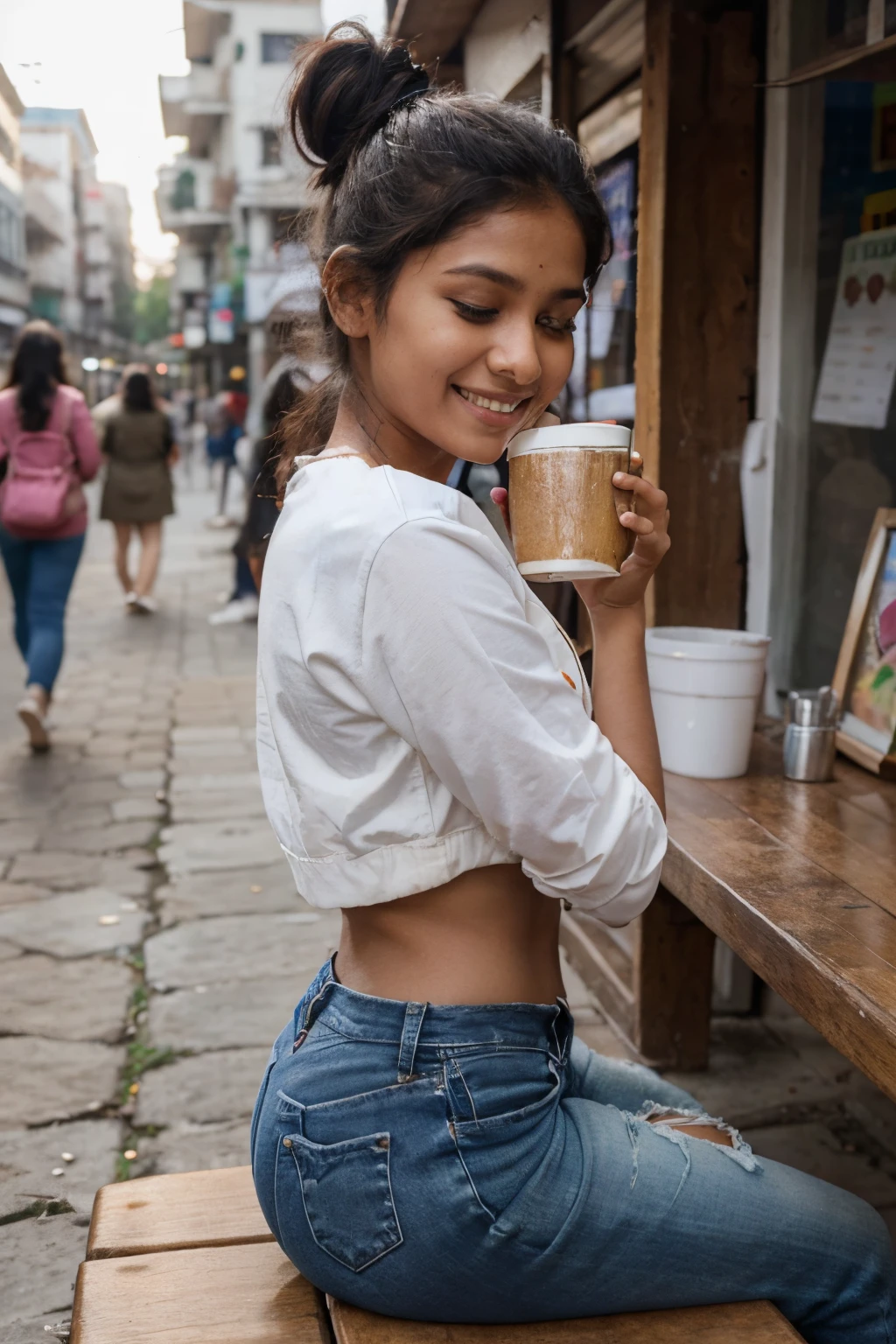 lifelike， high - resolution：1.3）， 1 Indian girl with a perfect