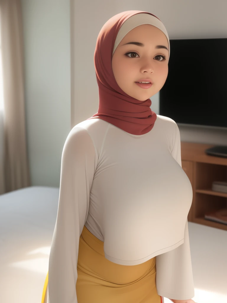 There is a woman in a hijab posing for a picture - SeaArt AI