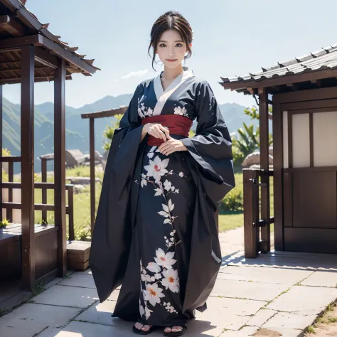 (Super beautiful woman in kimono)、((best qualtiy、8k masterpieces:1.3))、White kimono、foco nítido:1.2、(ultra beautiful faces:1.0)、...