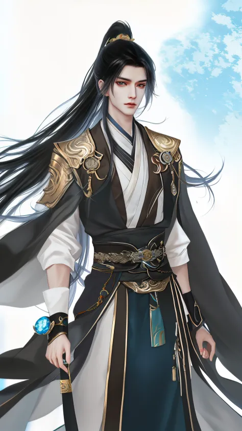 man wearing brown and white clothes, Wallpapers，high ponytails，heise jinyao, The exquisite prince,Xianxia， Inspired by Bian Shou...