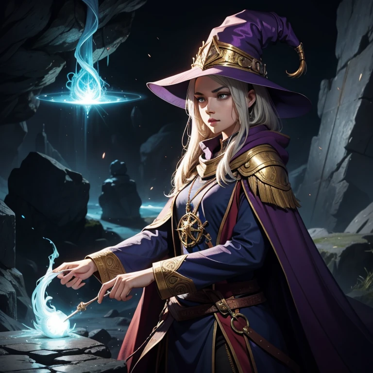 wizard female using magic concept art fantasy